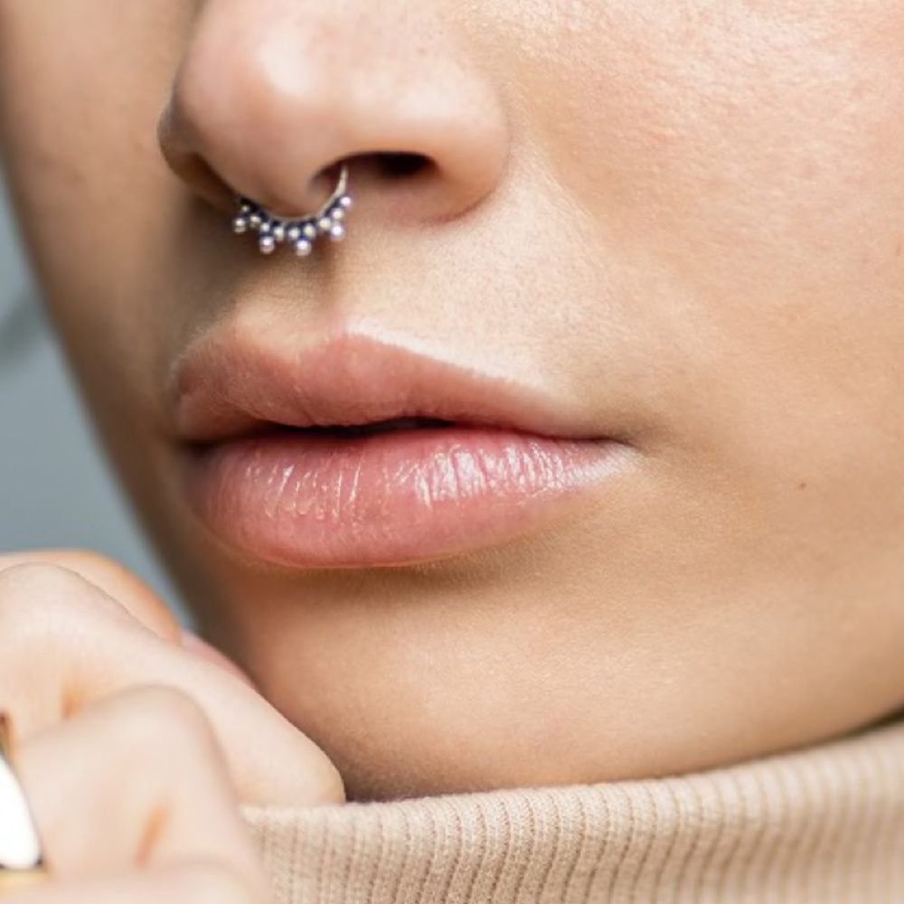 New! Sterling Silver Fake Septum Nose Ring / Free People Body Jewelry